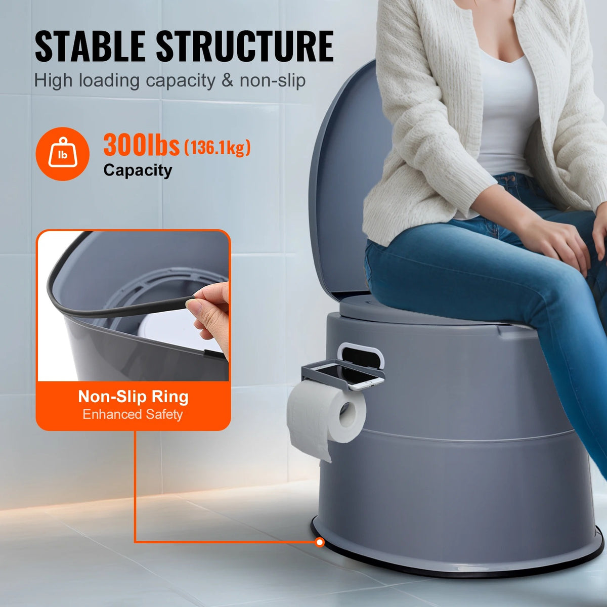 Portable Toilet for Camping Porta Potty with 1.3G Detachable Inner Bucket Travel Toilet for Outdoor Camping Travel