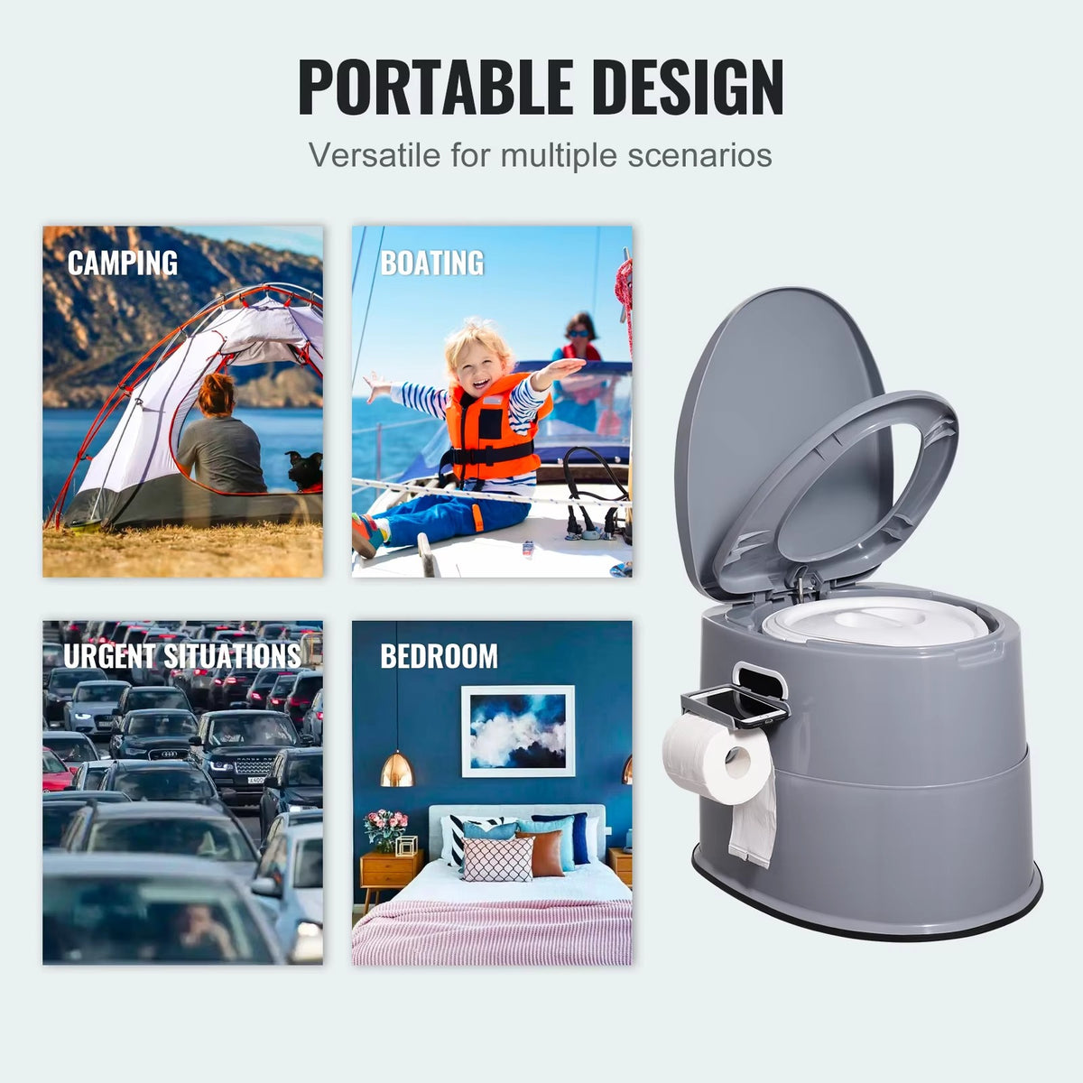 Portable Toilet for Camping Porta Potty with 1.3G Detachable Inner Bucket Travel Toilet for Outdoor Camping Travel